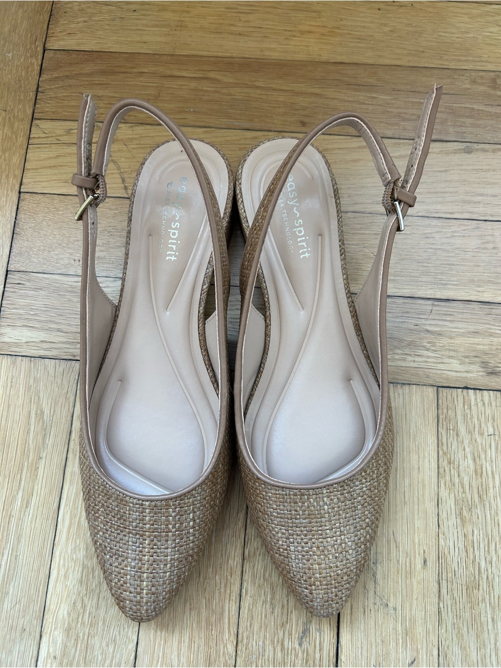 Natural Woven Slingback Flats